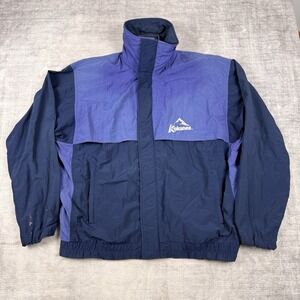 Kokanee Jacket Mens XL‎ Blue 2 Toned Vintage 90s Beer Full Zip Windbreaker Logo
